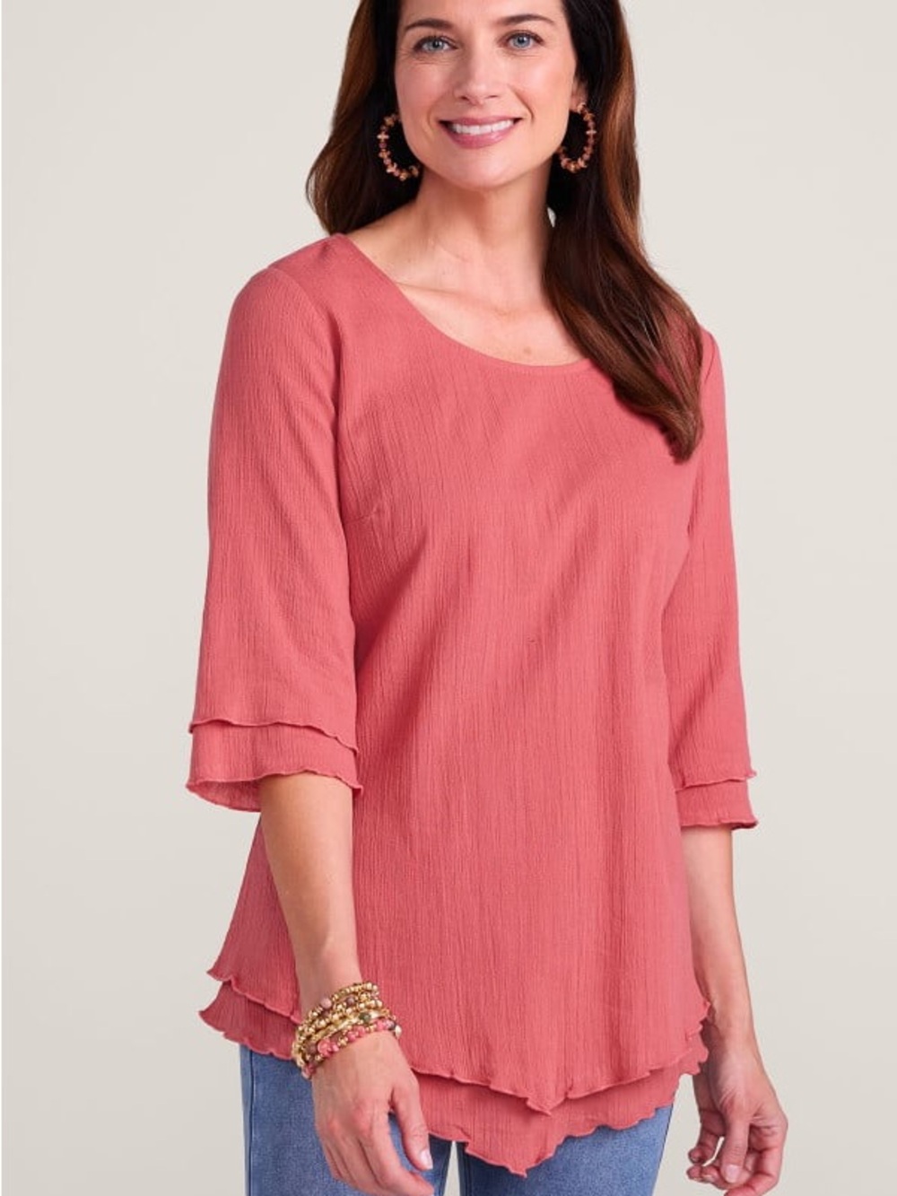Soft Surroundings Siesta Key Tunic Retro Rose 1x